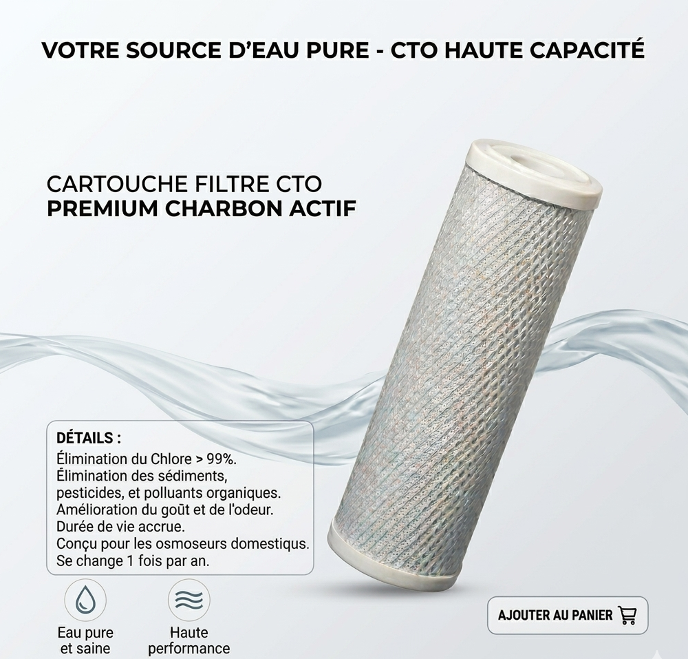 filtre cto pour osmoseur – charbon actif